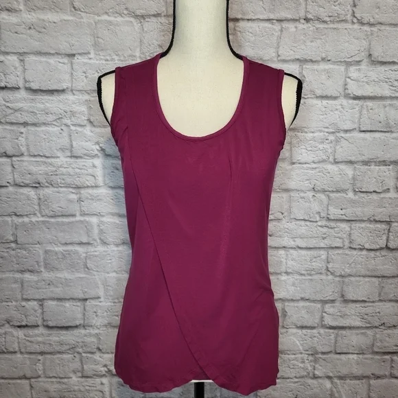 Milk Nursingwear women's magenta pink scoop neck sleeveless nursing top size S - Picture 3 of 9